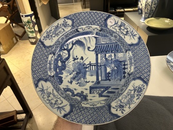 A Chinese blue and white 'Romance of the Three Kingdoms' dish, Yongzheng