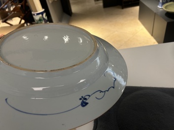 A Chinese blue and white 'Romance of the Three Kingdoms' dish, Yongzheng