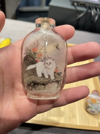 A varied collection of Chinese snuff bottles in glass, hardstone and jade, 19/20th C.