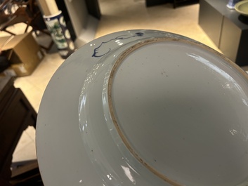 A Chinese blue and white 'Romance of the Three Kingdoms' dish, Yongzheng