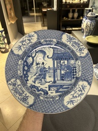 A Chinese blue and white 'Romance of the Three Kingdoms' dish, Yongzheng