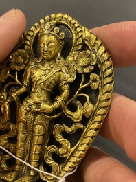 A small gilt bronze 'Buddha' sculpture, Nepal, 17/18th C.