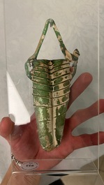 Two Roman glass balsamariums, a flask and a bowl, 2nd/4th C.