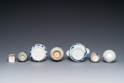 Collection vari&eacute;e en porcelaine de Chine en bleu et blanc et famille rose, 18&egrave;me et post&eacute;rieur