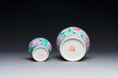 Deux bols en porcelaine de Chine famille rose pour le march&eacute; Straits ou Peranakan, 19&egrave;me