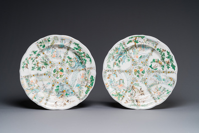 Rare service en porcelaine de KPM &agrave; d&eacute;cor famille verte de Canton, Chine et Allemagne, 19&egrave;me