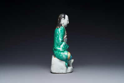 A Chinese wucai figure of Zhen Wu, Ming