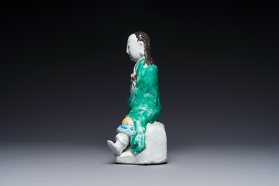 A Chinese wucai figure of Zhen Wu, Ming