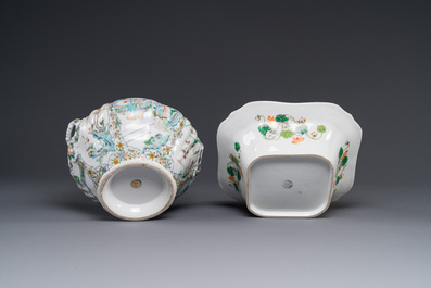 Rare service en porcelaine de KPM &agrave; d&eacute;cor famille verte de Canton, Chine et Allemagne, 19&egrave;me