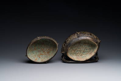 R&eacute;cipient &agrave; vin rituel couvert de type 'you' en bronze, Chine, Yuan/Ming