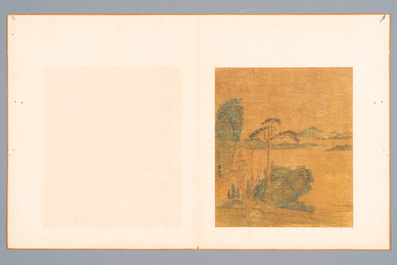 Chinese school: Five various works with landscapes and flowers, ink and colours on silk, signed Zizhou 子帚, 19/20th C.