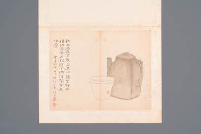 Ecole chinoise: Treize oeuvres diverses, encre et couleur sur papier et soie, sign&eacute;es Xiaocun 晓邨 et Futing 富廷, 19/20&egrave;me