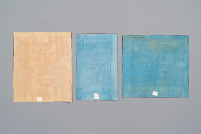 A group of eight pieces of Chinese embroidered silk, 19/20th C.