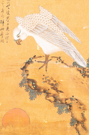 Follower of Lu Ji 呂紀 (1439&mdash;1505): 'Eagle and sunrise', ink and colour on silk, Ming or later
