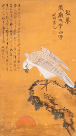 Follower of Lu Ji 呂紀 (1439&mdash;1505): 'Eagle and sunrise', ink and colour on silk, Ming or later