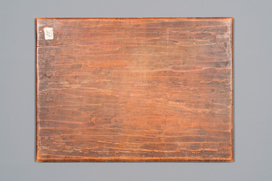 Chinese school: Two parts of an album with four drawings and a calligraphy, Lisheng 笠生 seal mark, 19/20th C.