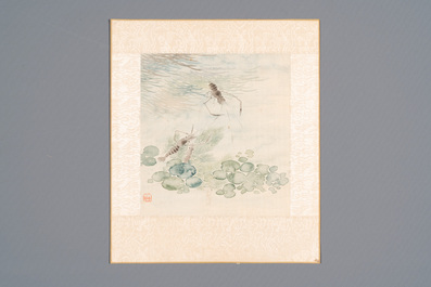 Chinese school: Vijf diverse werken met landschappen en bloemen, inkt en kleuren op zijde, gesigneerd Zizhou 子帚, 19/20e eeuw