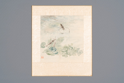 Chinese school: Five various works with landscapes and flowers, ink and colours on silk, signed Zizhou 子帚, 19/20th C.