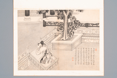 Chinese school: Thirteen various works, ink and colour on paper and silk, signed Xiaocun 晓邨 and Futing 富廷, 19/20th C.