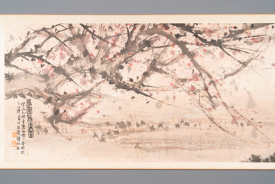 Fu Baoshi 傅抱石 (1904-1965): 'literati gathering', ink and colour on paper, dated 1943