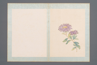 Chinese school: Seven works with birds and flowers, ink and colour on silk, signed Jinghan 景涵, 19/20th C.