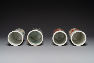 A varied collection of Chinese qianjiang cai and iron-red-decorated porcelain, signed Liu Shuntai 劉順太, 19/20th C.