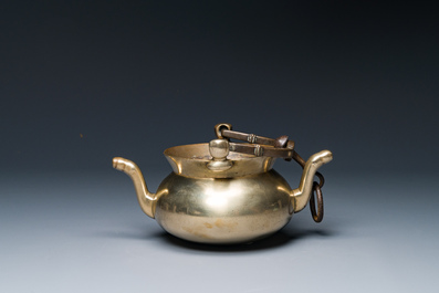 A bronze 'lavabo' or water bowl, Flanders, probably 15th C.