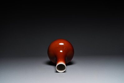 A Chinese copper-red-glazed bottle vase, 19th C.