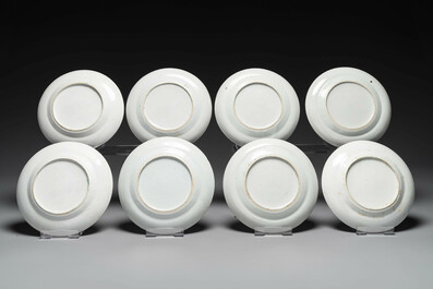 A rare Chinese Canton famille verte 27-piece tea service, 19th C.