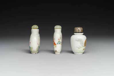 Three various Chinese famille rose snuff bottles, Daoguang mark and of the period