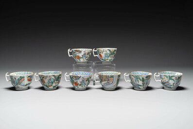 Service &agrave; th&eacute; de 27 pi&egrave;ces en porcelaine de Chine famille verte de Canton, 19&egrave;me