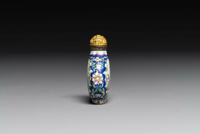 Een Chinese snuiffles in Canton email met Europees decor, Qianlong merk, 19e eeuw