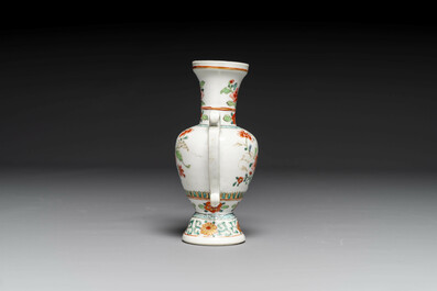 An unusual Chinese famille rose export porcelain vase, Qianlong
