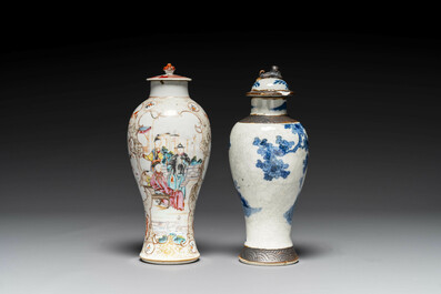 A varied collection of Chinese blue and white and famille rose porcelain, Qianlong and later