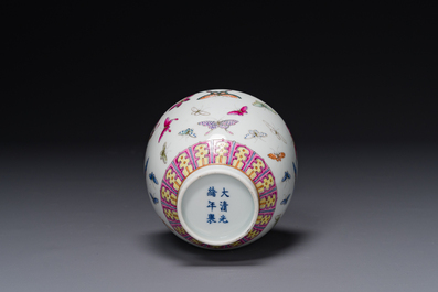 A Chinese famille rose vase with butterfly design, Guangxu mark, 19th C.