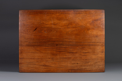 A large rectangular Chinese huanghuali wooden table, 19/20th C.