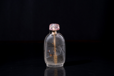 A Chinese inside-painted glass snuff bottle, Ma Shaoxuan 馬少宣 mark, 19/20th C.