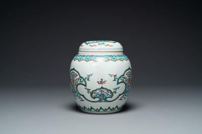 A Chinese doucai 'lotus scroll' jar and cover, Kangxi/Yongzheng