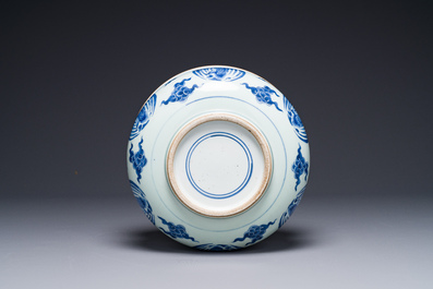 A Chinese blue and white 'cranes' censer, 19th C.