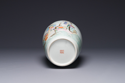A Chinese famille rose 'Lan Caihe' vase, Qianlong mark and of the period