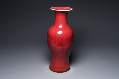 A Chinese sang-de-boeuf-glazed vase, 19th C.