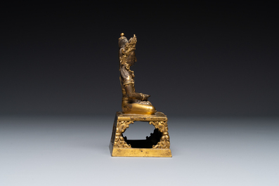 Bouddha Amitayus en bronze dor&eacute;, Sino-Tibet, Qianlong