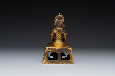 Bouddha Amitayus en bronze dor&eacute;, Sino-Tibet, Qianlong