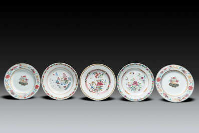 A varied collection of Chinese grisaille and famille rose porcelain, Yongzheng/Qianlong