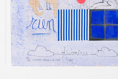 Christian Silvain (1950): 'Rencontres', mixed media and collage on paper, multiple (41/50), signed and dated 1992