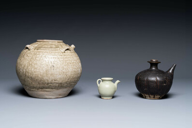 A varied collection of eight pieces Chinese monochrome wares, Tang/Ming