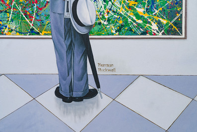 After Norman Rockwell (1894-1978): 'The Connoisseur', oil on canvas