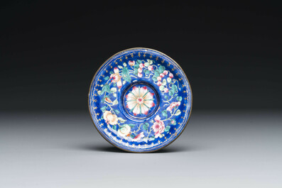 A varied collection of seven pieces of Chinese porcelain and Canton enamel, Kangxi and later