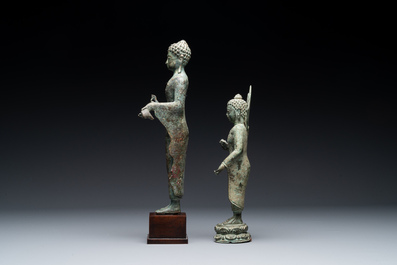 Two bronze figures of a standing Bodhisattva, Central Java, 11/13th C.