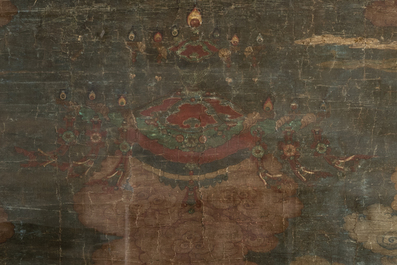 Chinese school: Portret van Avalokitesvara, inkt en kleur op zijde, Ming